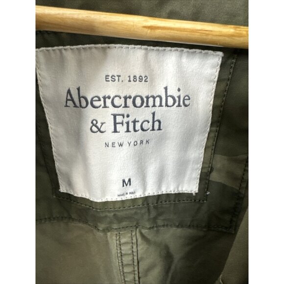 Abercrombie & Fitch Mens M Field Jacket Y2K Olive Green Camo Camouflaged Canvas - Picture 10 of 11